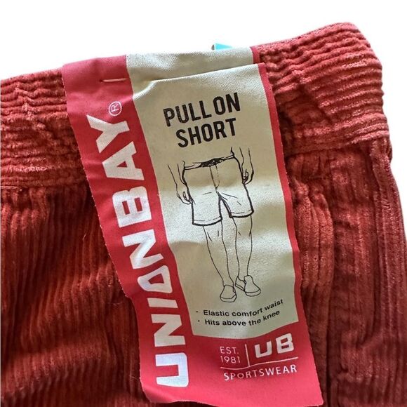 Union Bay Men's Archie Red Clay Corduroy Pull On Shorts Drawstring M NWT - Picture 3 of 8